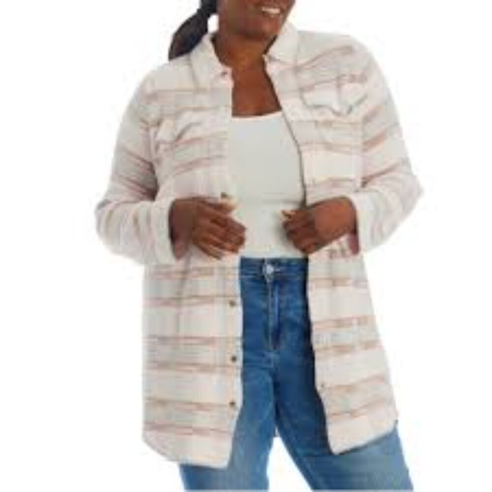 ✅ Adyson Parker Plaid Ultra Soft Knit Button Front Shirt Style CardigAN LARGE